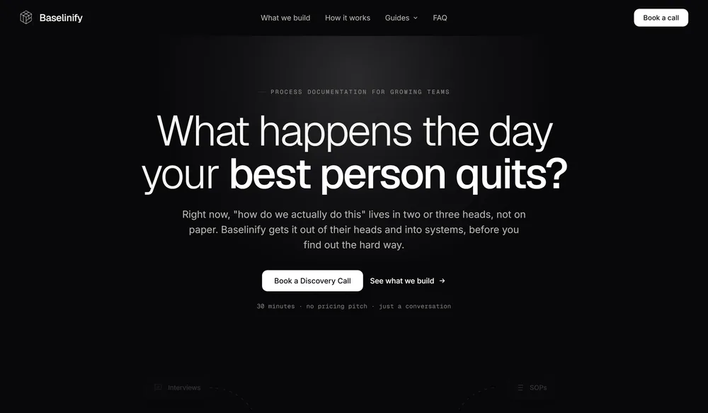 Baselinify process documentation website