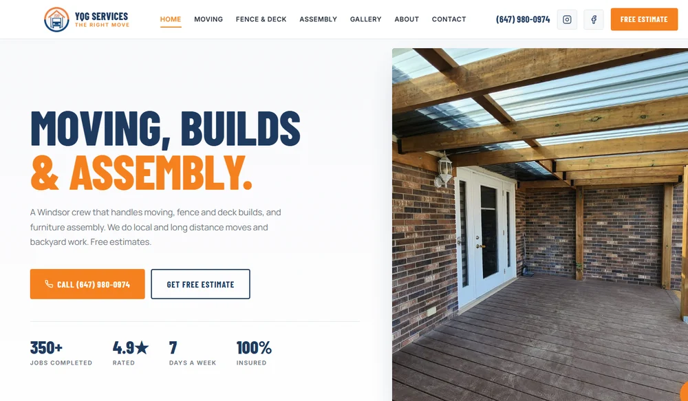 YQG Moving company website